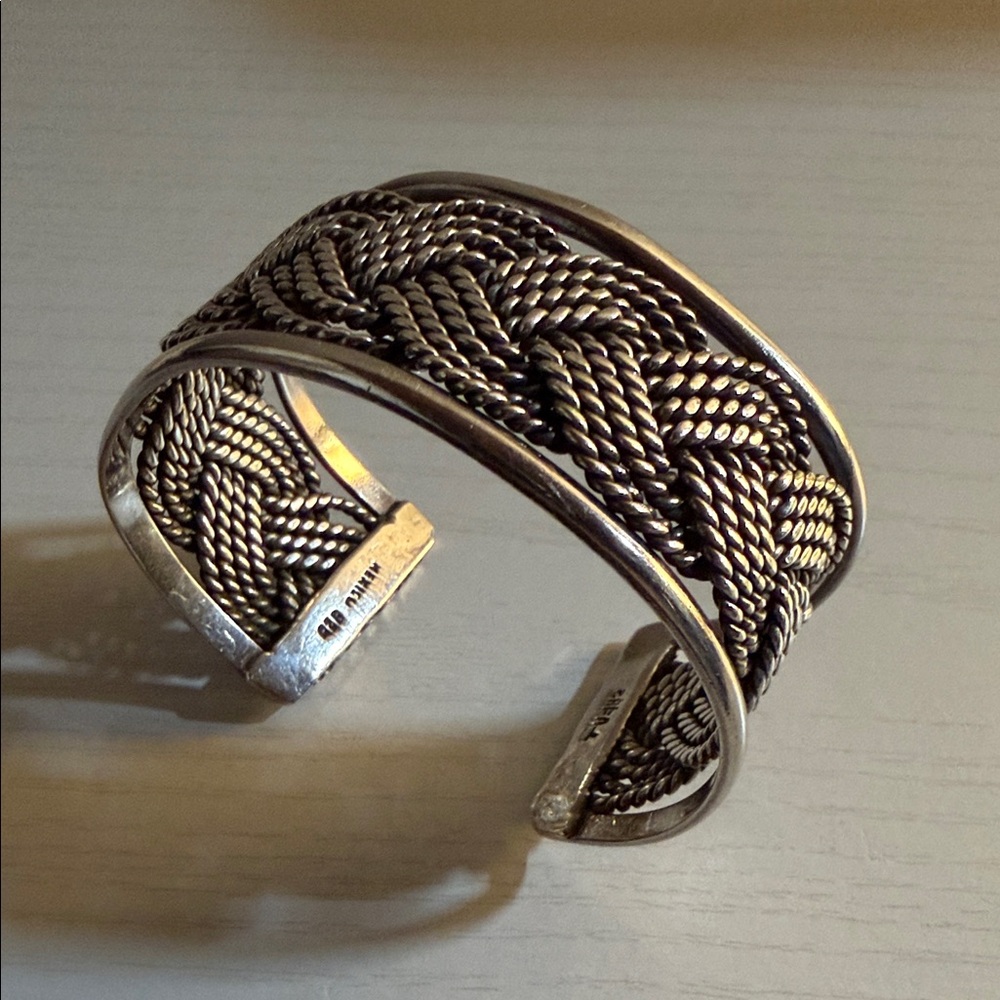 Mexican Silver Woven Bracelet